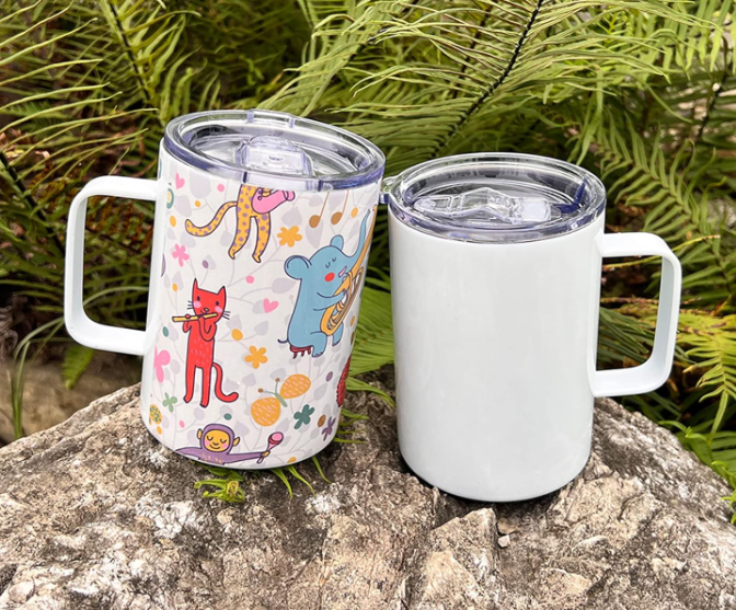 Coffee Tumbler with Personalized Photo & Text (12oz)