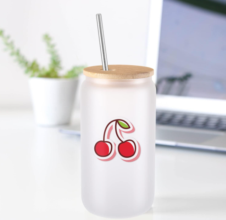 Jar with Personalized Photo & Text (Frosted Glass) 16oz