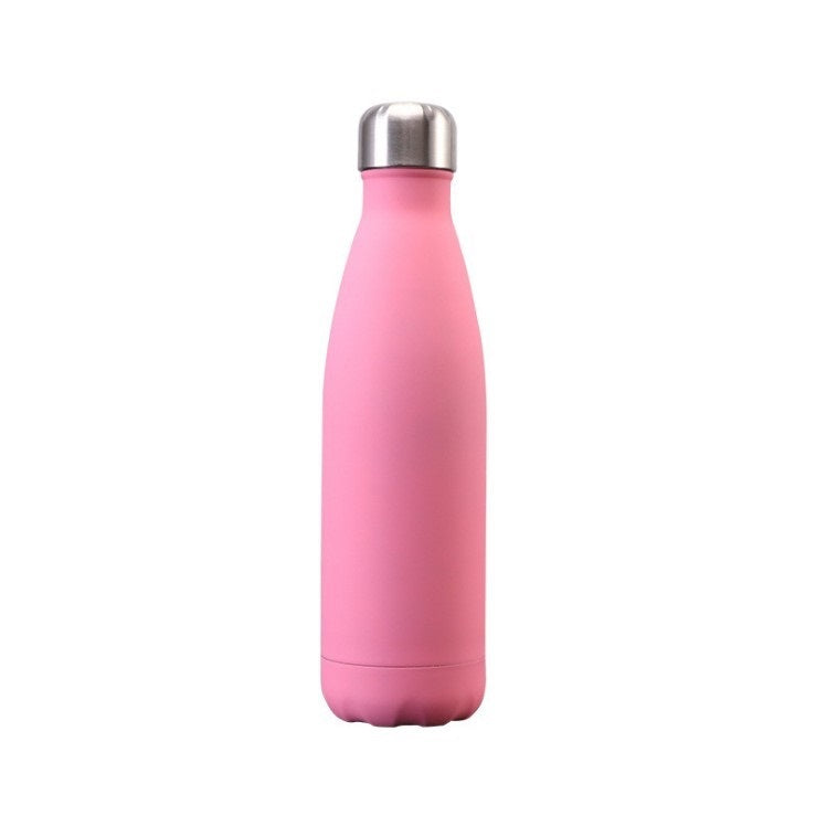 Personalized Text/Logo Sports Thermal Water Bottle 500ml (Pink)